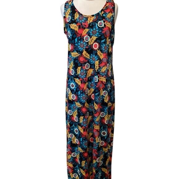 Lularoe Floral Print Dani Maxi Dress XL - Picture 4 of 12